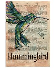 Dictionary Page Definition Hummingbird 11x17 Poster front