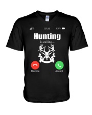 Hunting Is Calling V-Neck T-Shirt tile