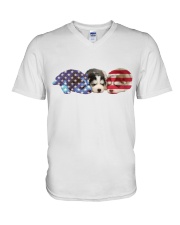 Siberian Husky V-Neck T-Shirt tile