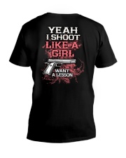 Shoot Like A Girl V-Neck T-Shirt tile