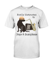 Easily Distracted By Dogs and Saxophone Classic T-Shirt front