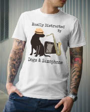Easily Distracted By Dogs and Saxophone Classic T-Shirt lifestyle-mens-crewneck-front-6