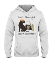Easily Distracted By Dogs and Saxophone Hooded Sweatshirt tile