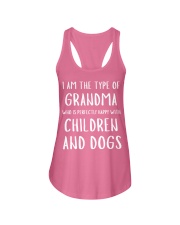 Happy Grandma With Children and Dogs Ladies Flowy Tank front