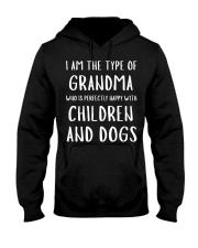 Happy Grandma With Children and Dogs Hooded Sweatshirt thumbnail