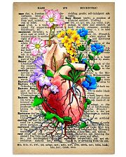 Vintage Dictionary Anatomical Heart And Flowers 11x17 Poster front