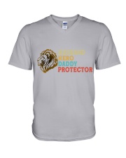 Husband Hero Daddy Protector V-Neck T-Shirt tile