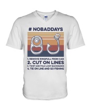 Fishing No Bad Days V-Neck T-Shirt tile