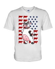 Cow Independence V-Neck T-Shirt thumbnail