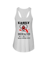 Easily Distracted By Dogs And Big Veins Ladies Flowy Tank tile