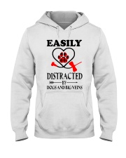Easily Distracted By Dogs And Big Veins Hooded Sweatshirt tile