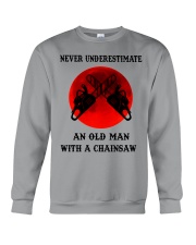 Never Underestimate An Old Man With A Chainsaw Crewneck Sweatshirt tile