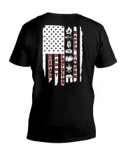 Husband-Daddy-Protector-Happy Camper V-Neck T-Shirt tile