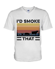 Camping I'd Smoke That V-Neck T-Shirt tile