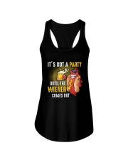 It's Not A Party Until The Wiener Comes Out Ladies Flowy Tank tile
