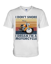 I Don't Snore I Dream I'm A Motorcycle V-Neck T-Shirt tile