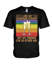 I Like My Champagne Straight V-Neck T-Shirt tile