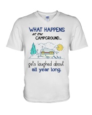 Camping Campground Laugh V-Neck T-Shirt tile