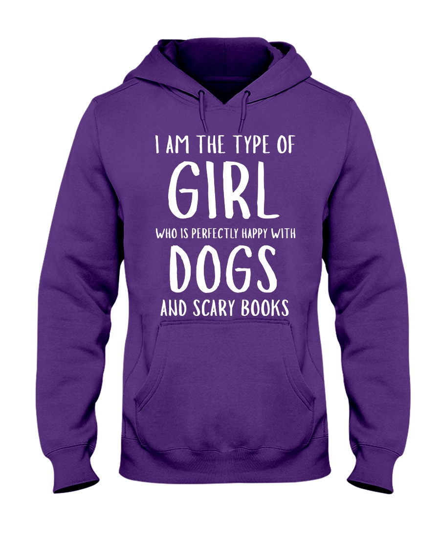 Dogs and Scary Books Girl Hooded Sweatshirt