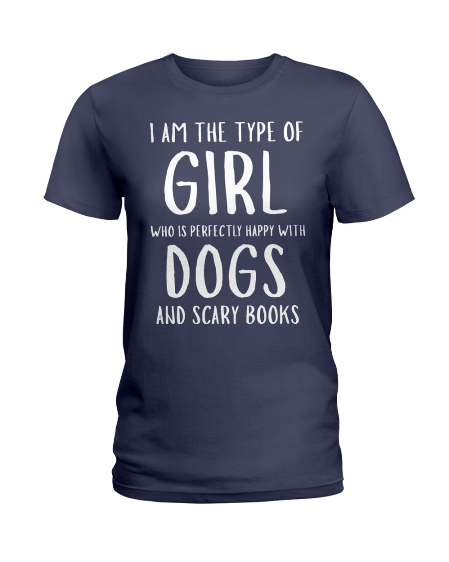 Dogs and Scary Books Girl Ladies T-Shirt