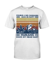 Fishing And Cannabis Make Me Happy Classic T-Shirt tile
