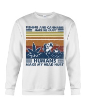Fishing And Cannabis Make Me Happy Crewneck Sweatshirt tile