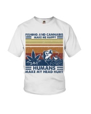 Fishing And Cannabis Make Me Happy Youth T-Shirt tile