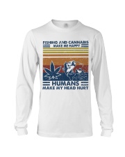 Fishing And Cannabis Make Me Happy Long Sleeve Tee tile