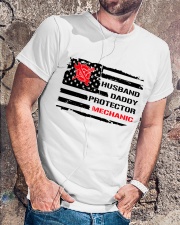 Husband Daddy Protector Mechanic Classic T-Shirt lifestyle-mens-crewneck-front-4