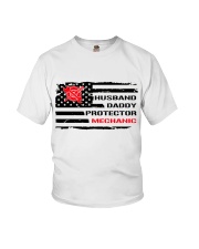 Husband Daddy Protector Mechanic Youth T-Shirt tile