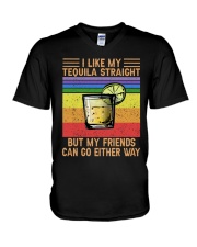 I Like My Tequila Straight V-Neck T-Shirt tile