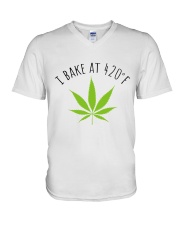 I Bake At 420 V-Neck T-Shirt tile