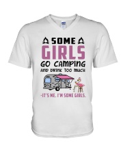 Some Girls Go Camping And Drink Too Much V-Neck T-Shirt tile