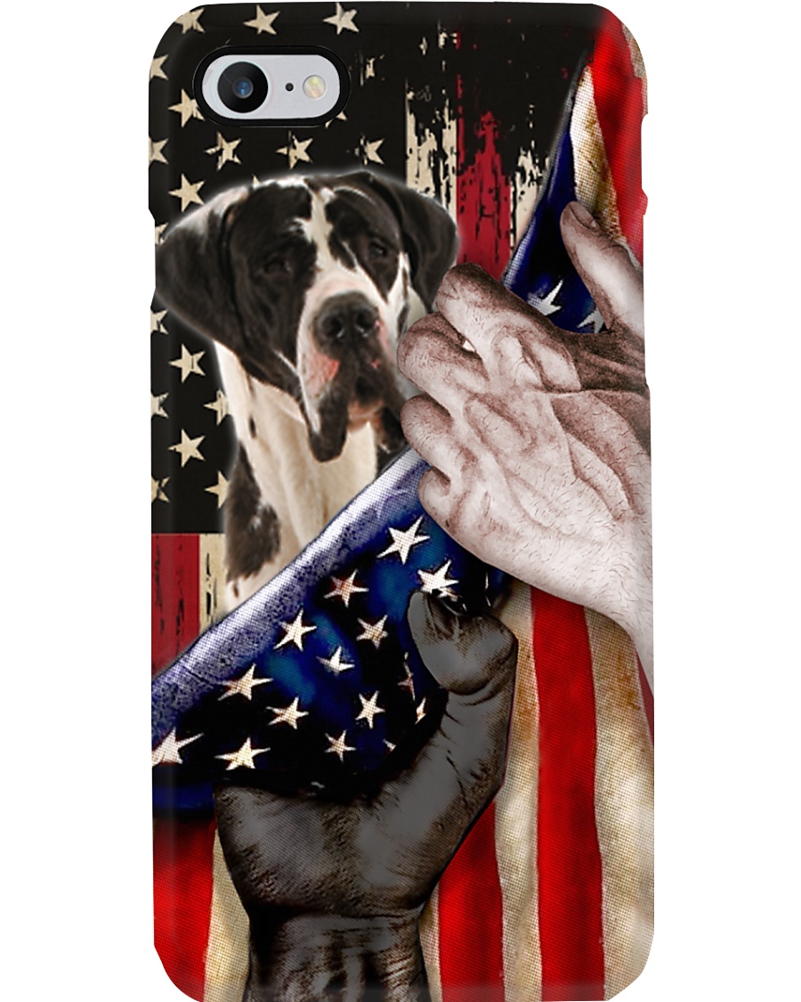 Love Great Dane United State Flag Phone Case