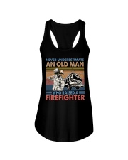 Never Underestimate An Old Man Ladies Flowy Tank tile