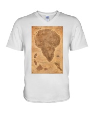 Jurassic Park Map V-Neck T-Shirt tile