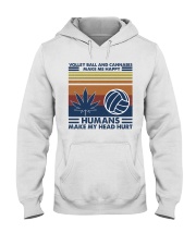 Volleyball Cannabis Make Me Happy Hooded Sweatshirt tile