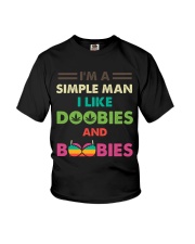 Simple Man Love Doobies And Boobies Youth T-Shirt tile