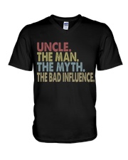 Uncle The Man The Myth The Bad Influence V-Neck T-Shirt tile