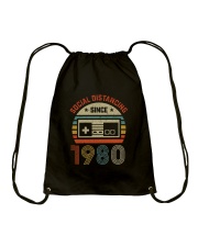Vintage Social Distancing Since 1980 Drawstring Bag tile