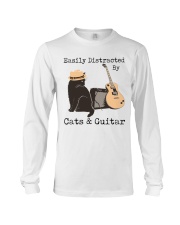 Easily Distracted By Cats And Guitar Long Sleeve Tee tile