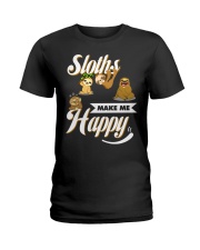 Sloths Make Me Happy Ladies T-Shirt thumbnail