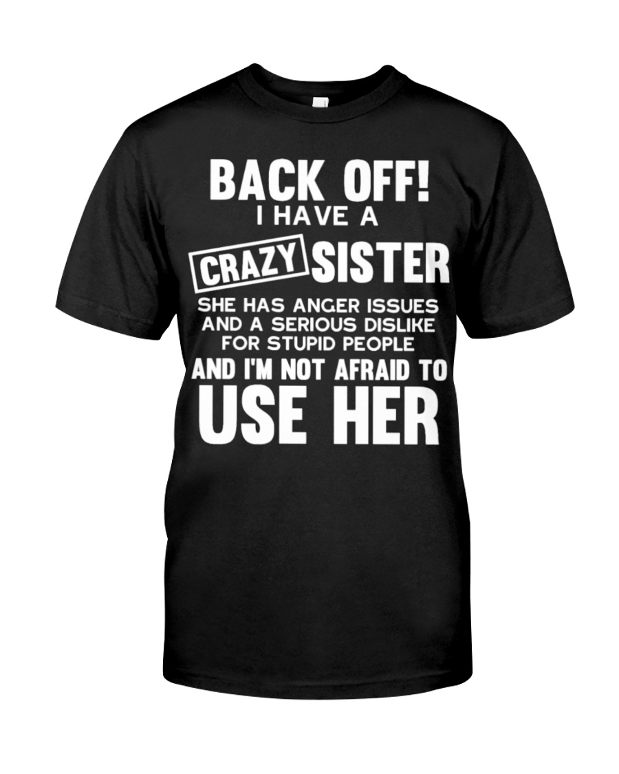 Funny Crazy Little Big Sister Brother Gift Sguvt F Classic T-Shirt