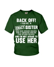 Funny Crazy Little Big Sister Brother Gift Sguvt F Youth T-Shirt thumbnail