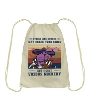 Sticks And Stones May Break Your Bones Drawstring Bag tile