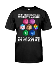 Roll For Initiative 7 BL D20 Classic T-Shirt front