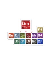 Periodic Table of DnD 12 Classes Sticker tile
