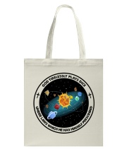 God Tirelessly Plays Dice Bl Tote Bag tile