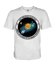 God Tirelessly Plays Dice Bl V-Neck T-Shirt tile