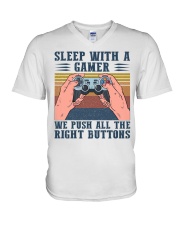 Sleep With A Gamer V-Neck T-Shirt tile